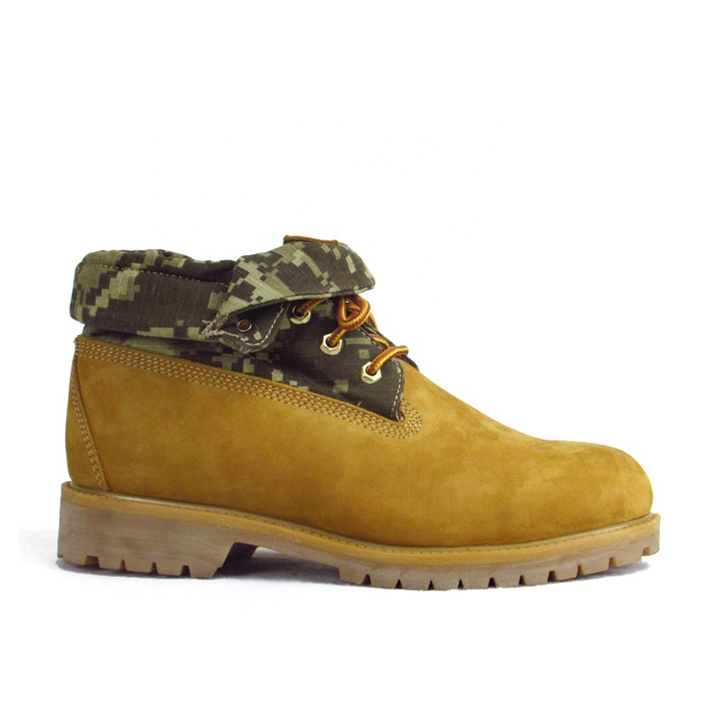 Wholesale Camouflage Emperor laces work boots shoes Fashion brand design ankle boots men Nubuck leather leather boots for men