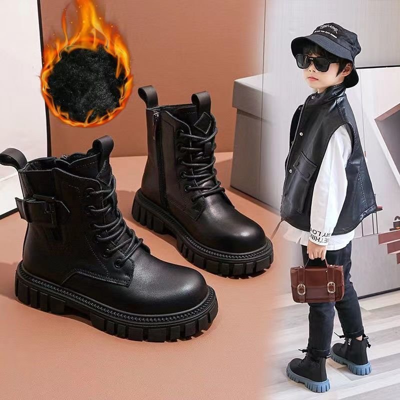 2022 Winter New Children's Boots Outdoor Plush Warmth Kids Rubber Boots