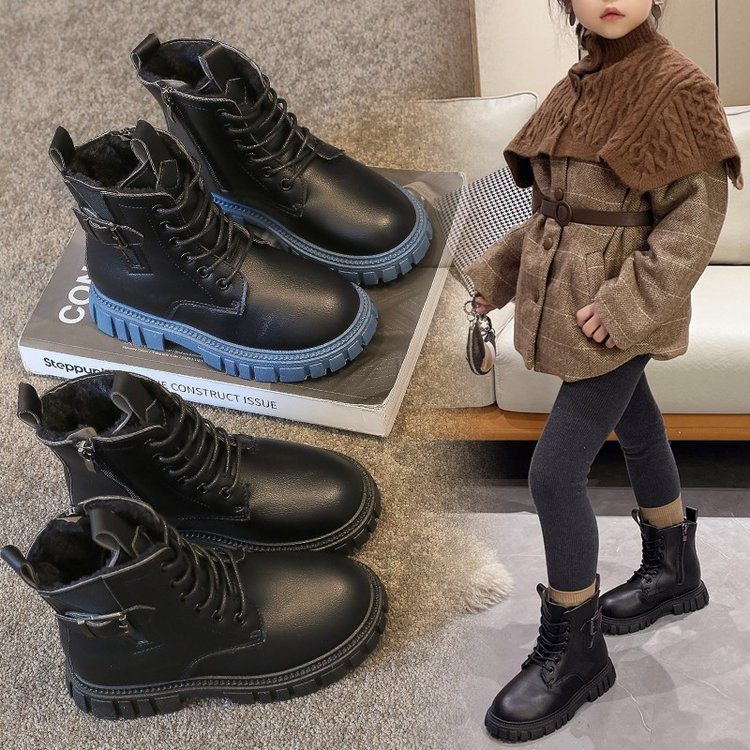 2022 Winter New Children's Boots Outdoor Plush Warmth Kids Rubber Boots