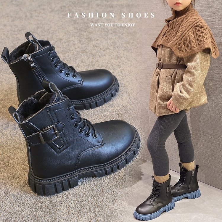 2022 Winter New Children's Boots Outdoor Plush Warmth Kids Rubber Boots