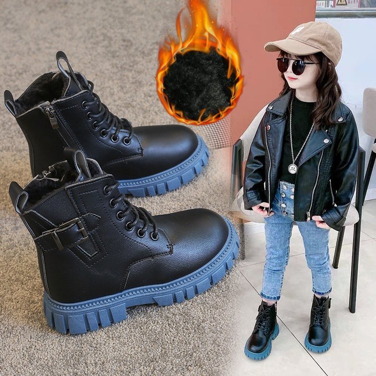 2022 Winter New Children's Boots Outdoor Plush Warmth Kids Rubber Boots