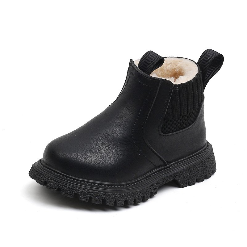 Warm Sports Running Girls Casual Snow Boots Kids Shoes Fashion Leather Zipper Comfortable Children's Short Boots Winter Sports