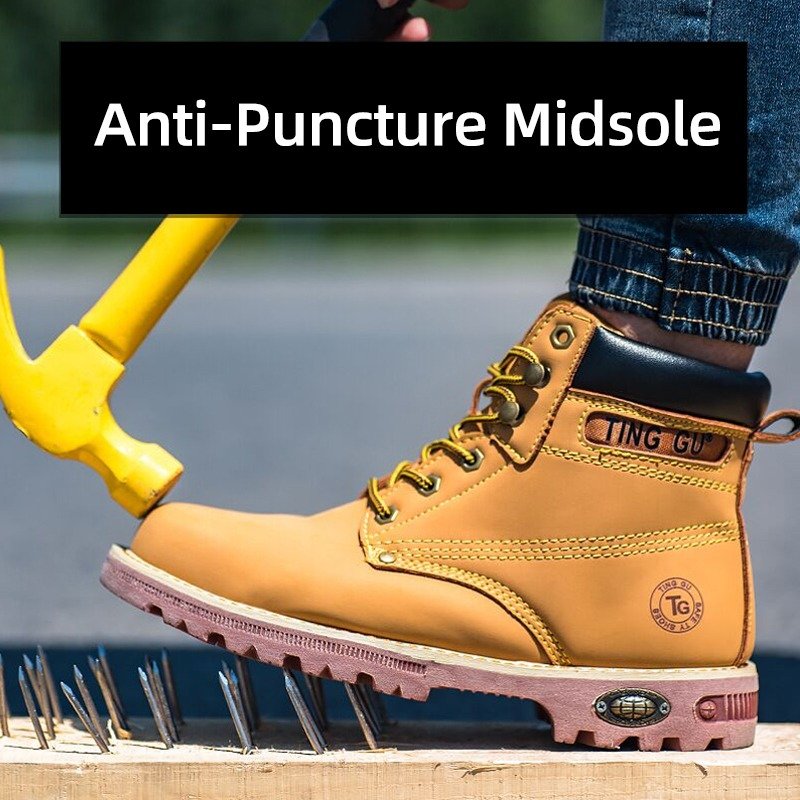 Male Winter Boots For Ankle Boots Steel Toe Work Shoes Men Safety Shoes Non-slip Puncture Proof Boots