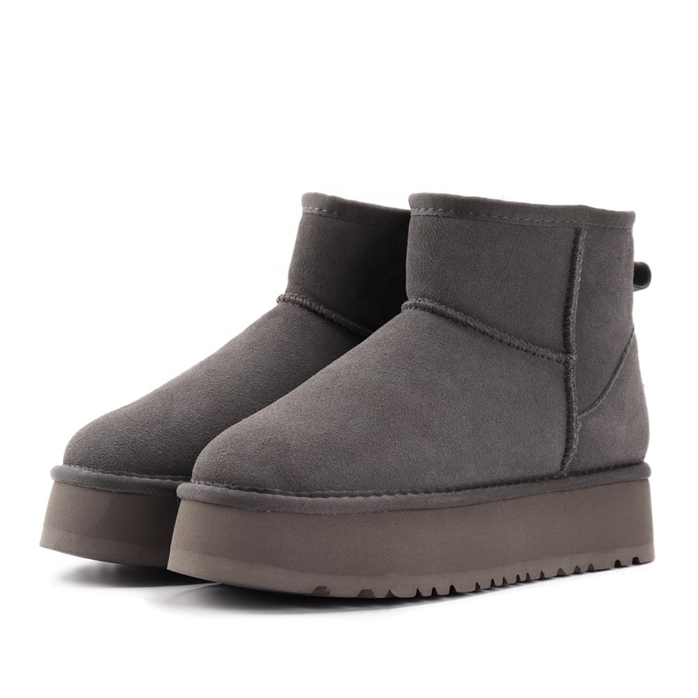 QY112801 2024 Wholesale high quality Ladies, kids, men warm winter ankle snow boots Waterproof warm real cowhide cotton shoes