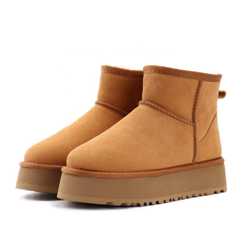 QY112801 2024 Wholesale high quality Ladies, kids, men warm winter ankle snow boots Waterproof warm real cowhide cotton shoes