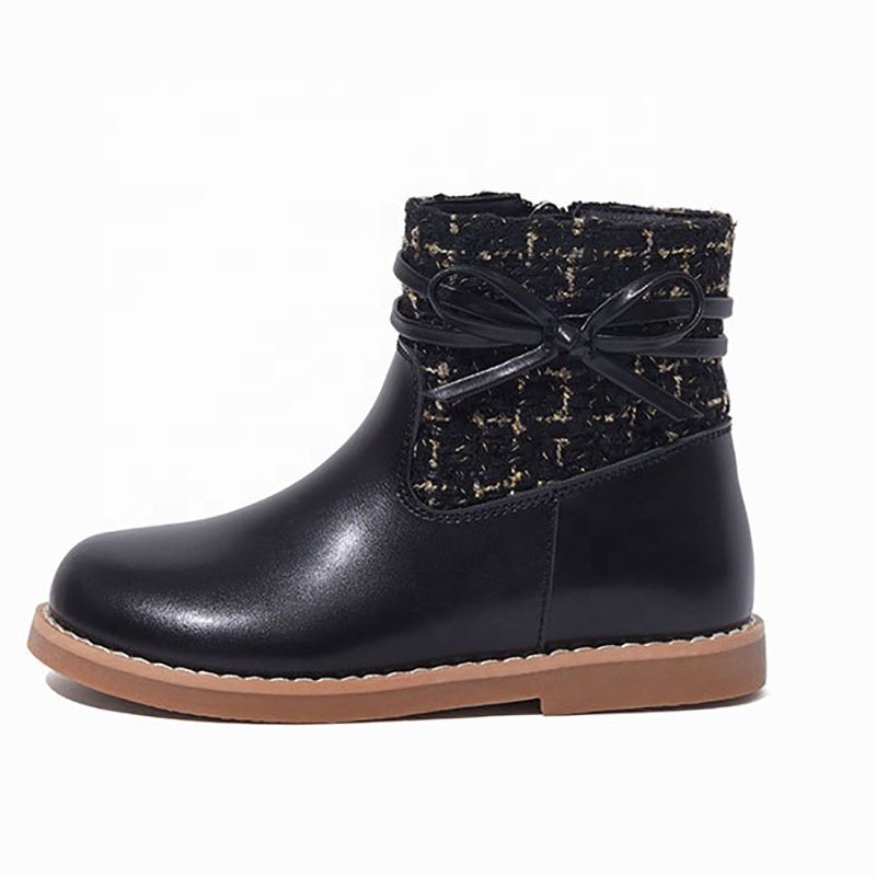 Children's shoes new catwalk little girl short autumn and winter leather boots