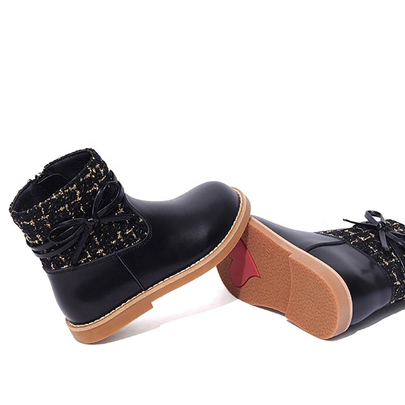 Children's shoes new catwalk little girl short autumn and winter leather boots