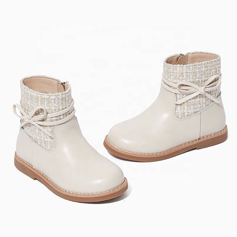 Children's shoes new catwalk little girl short autumn and winter leather boots