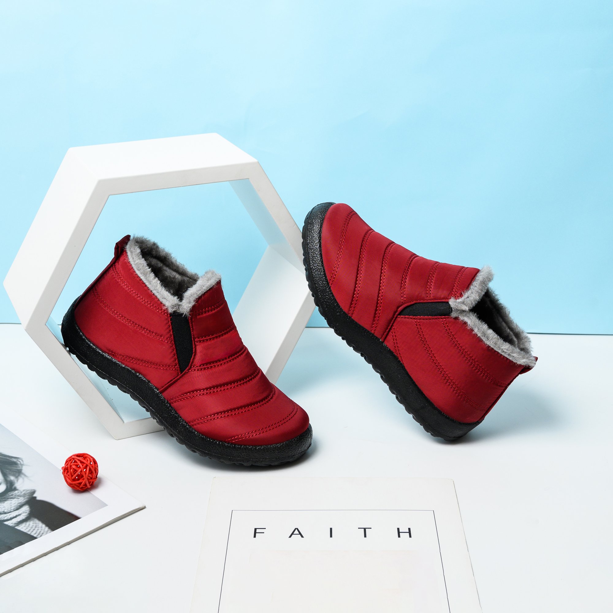 BAIRUILUN Winter Cotton Shoes For Warmth And Splashproof PU Outsole For Anti Slip Short Boots For Women