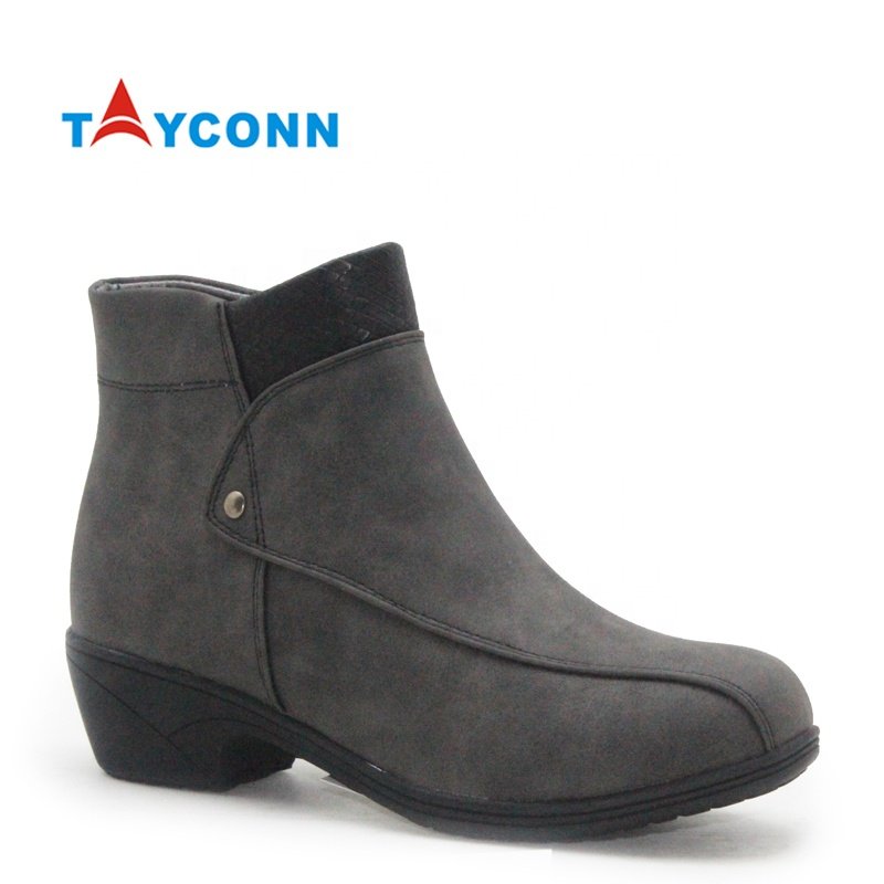 New Style Custom Ankle Boots Women Bottines Femme Black Booties Low Heels Ladies Boots