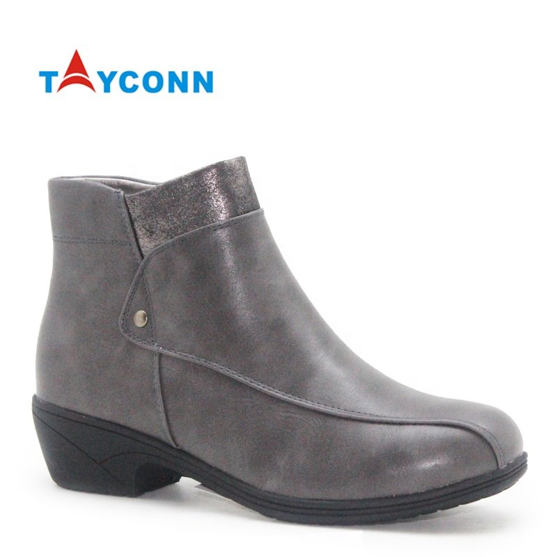 New Style Custom Ankle Boots Women Bottines Femme Black Booties Low Heels Ladies Boots