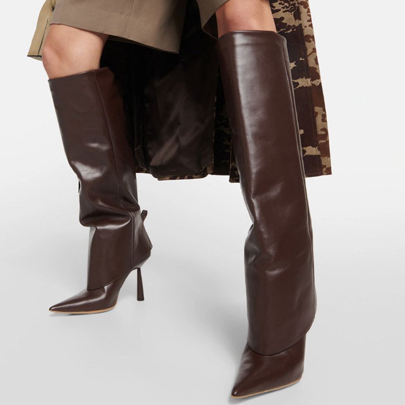 Original Quality Botas Dama Altas Western Fashion Knee High Cut Pants Boots for Ladies
