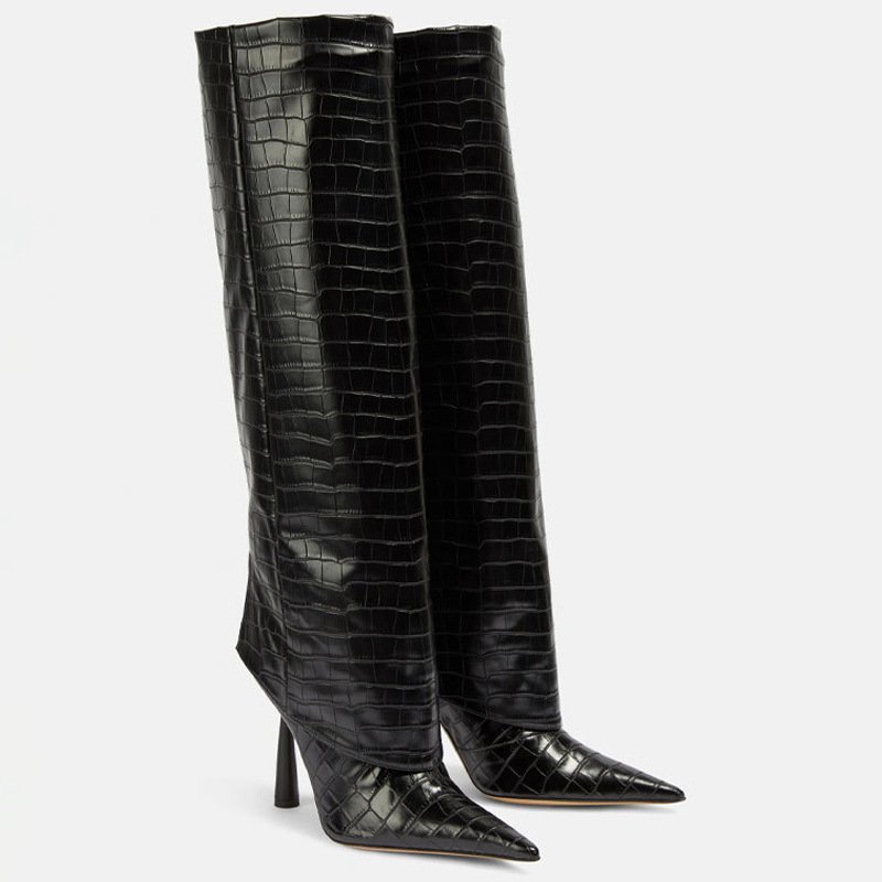 Original Quality Botas Dama Altas Western Fashion Knee High Cut Pants Boots for Ladies