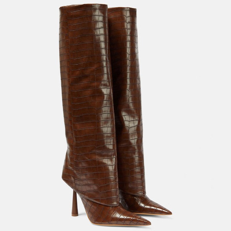 Original Quality Botas Dama Altas Western Fashion Knee High Cut Pants Boots for Ladies