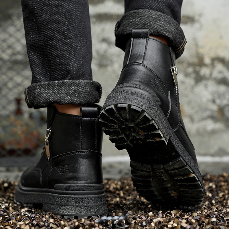 Wholesale brown microfibre leather upper rubber outsole with steel toe anti-smash anti-puncture work safety shoes boots