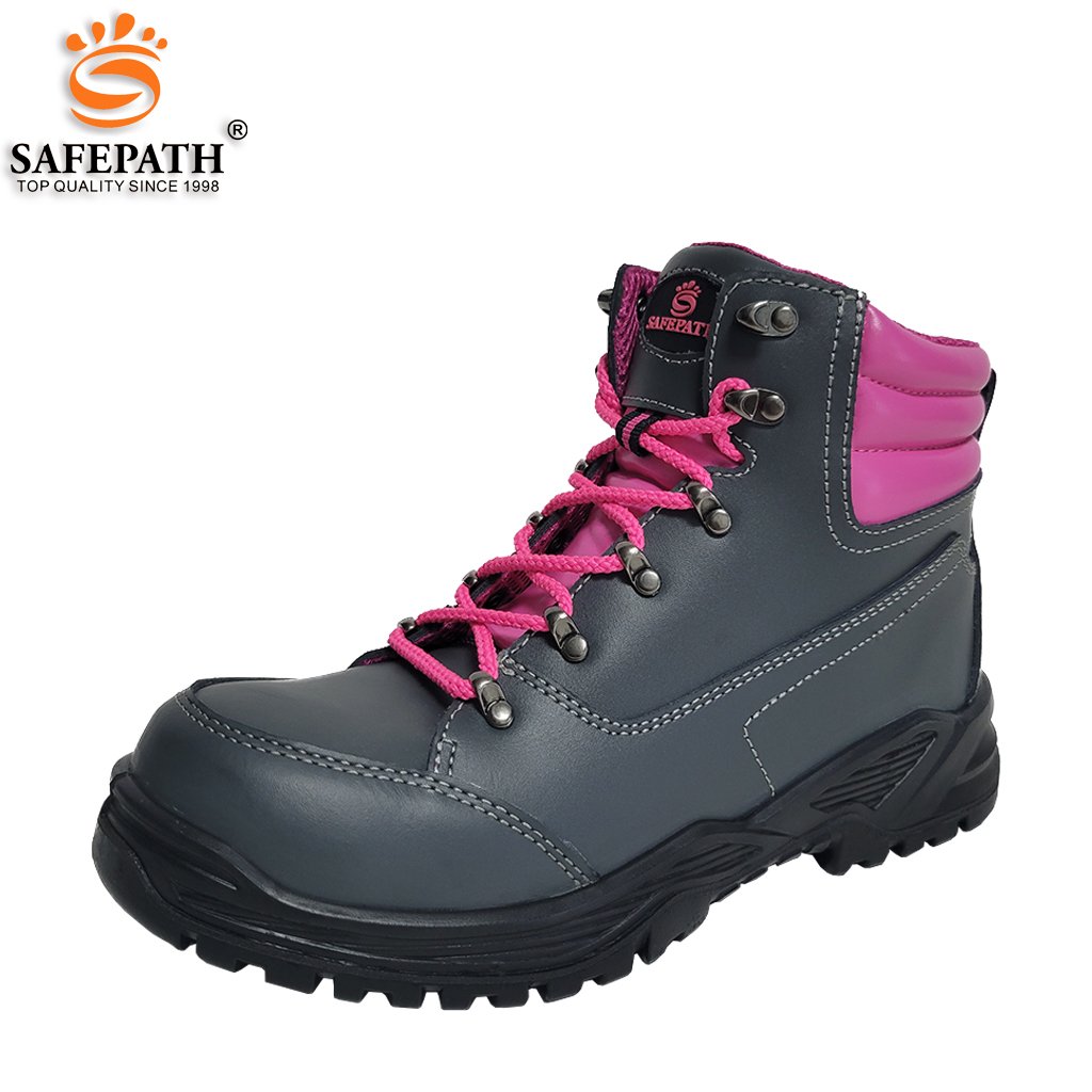 Safepath Ladies Genuine Leather safety boots Waterproof Anti-slip Protective work shoes steel toe S3 Safety Shoes for women