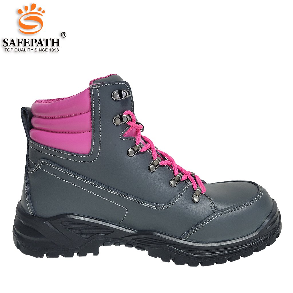 Safepath Ladies Genuine Leather safety boots Waterproof Anti-slip Protective work shoes steel toe S3 Safety Shoes for women
