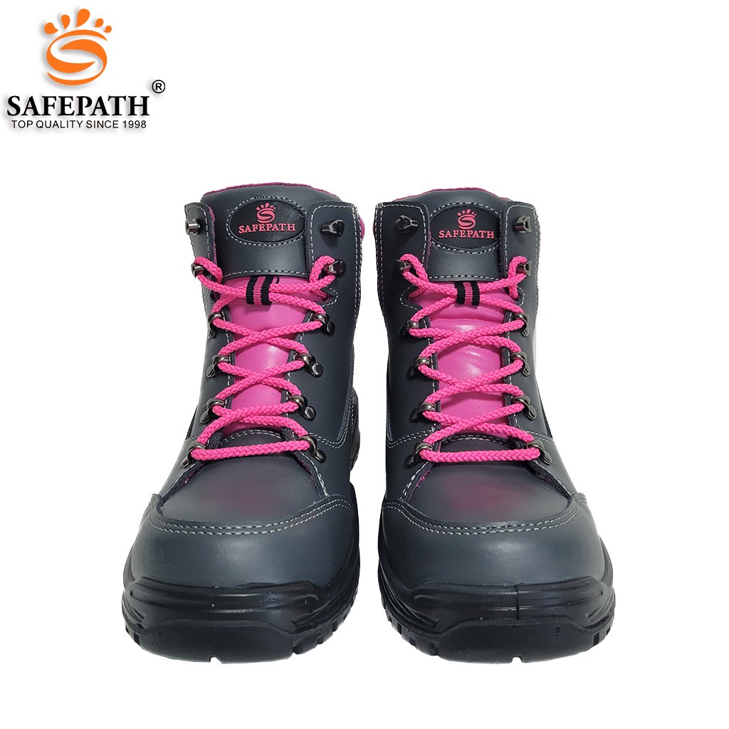 Safepath Ladies Genuine Leather safety boots Waterproof Anti-slip Protective work shoes steel toe S3 Safety Shoes for women