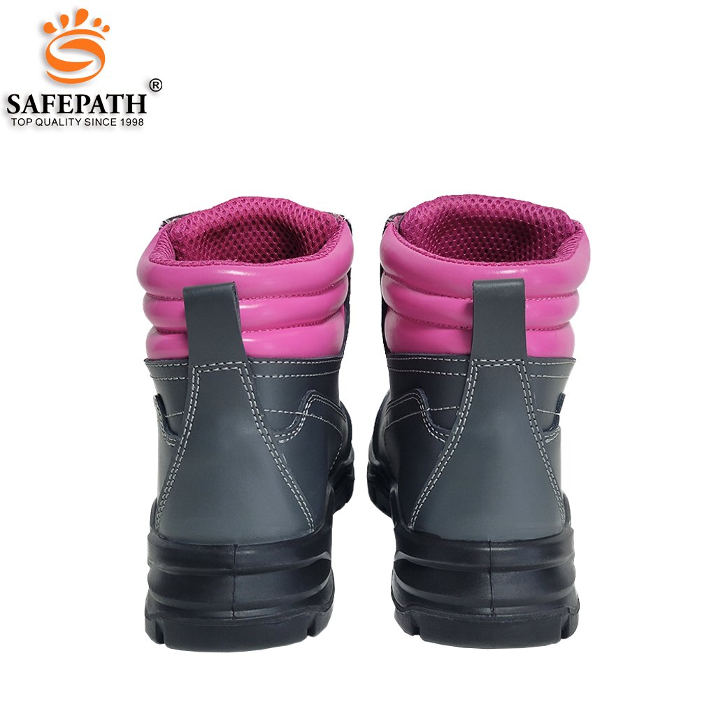 Safepath Ladies Genuine Leather safety boots Waterproof Anti-slip Protective work shoes steel toe S3 Safety Shoes for women