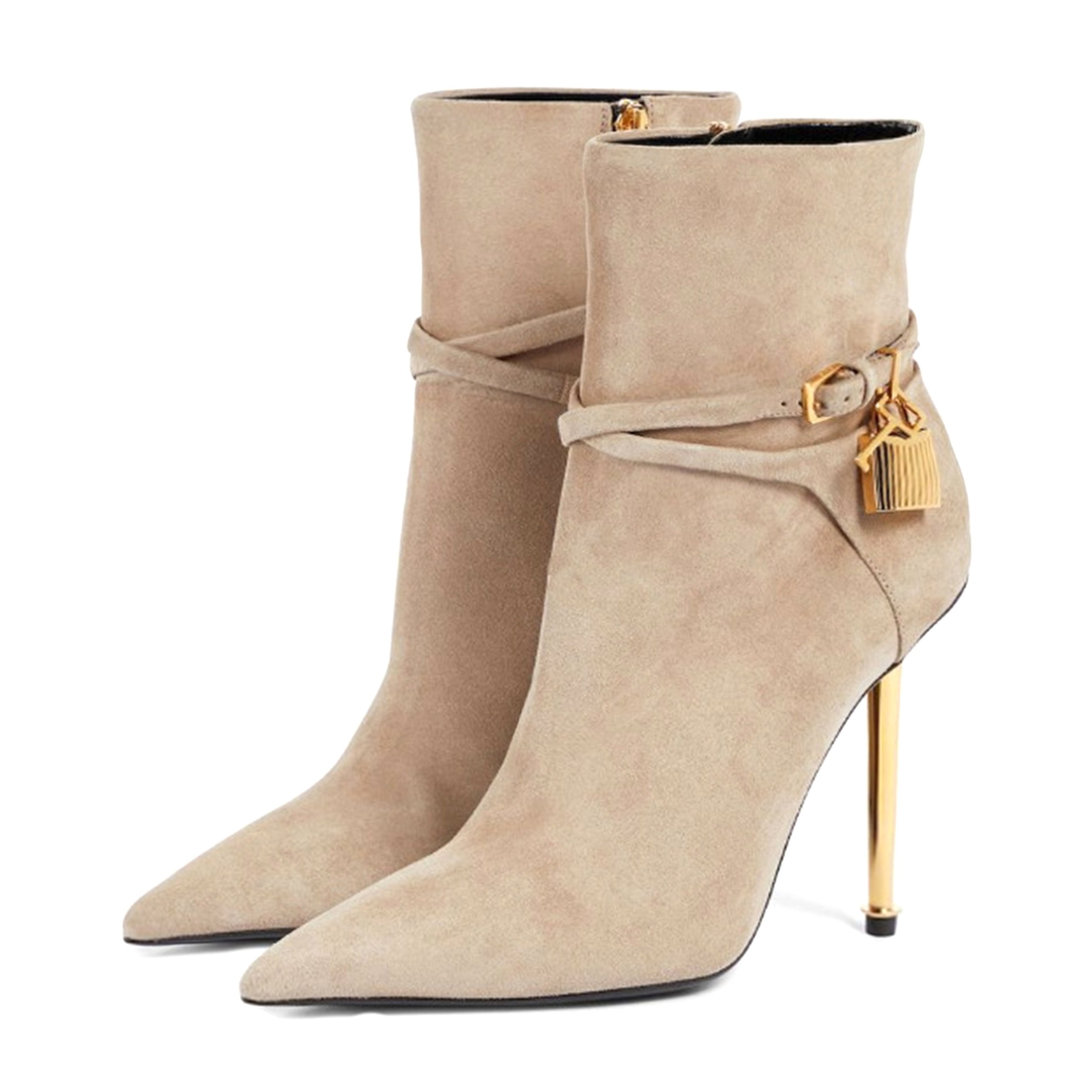 2023 Catwalk Metal Heel Stiletto Boots Fashion High Heels zipper High Heel Shoes Women's Ankle Leather Shoes Boots