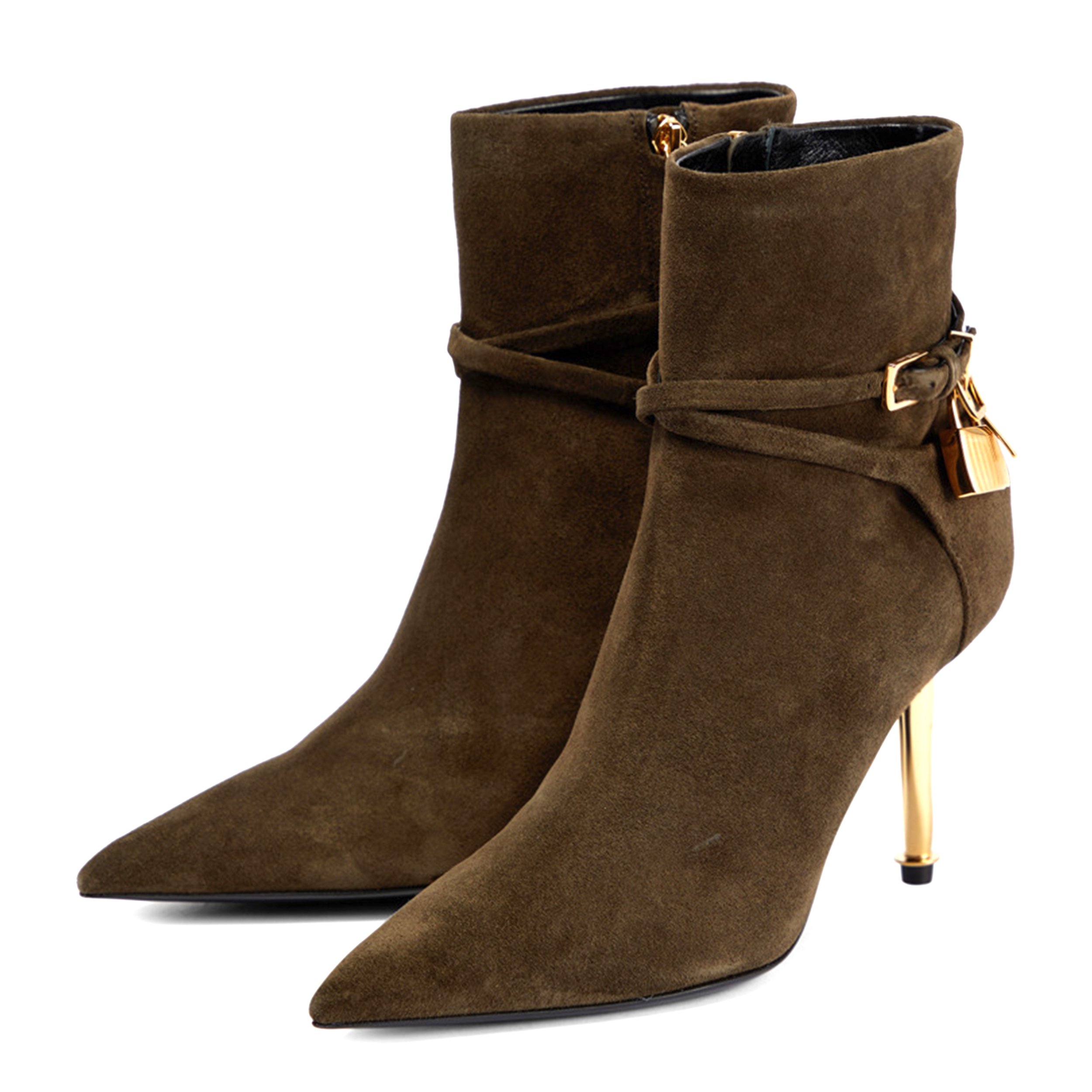 2023 Catwalk Metal Heel Stiletto Boots Fashion High Heels zipper High Heel Shoes Women's Ankle Leather Shoes Boots