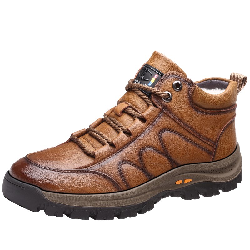 Custom Service Walking Ankle Trendy Genuine Shoes Mens Leather Boots For Men