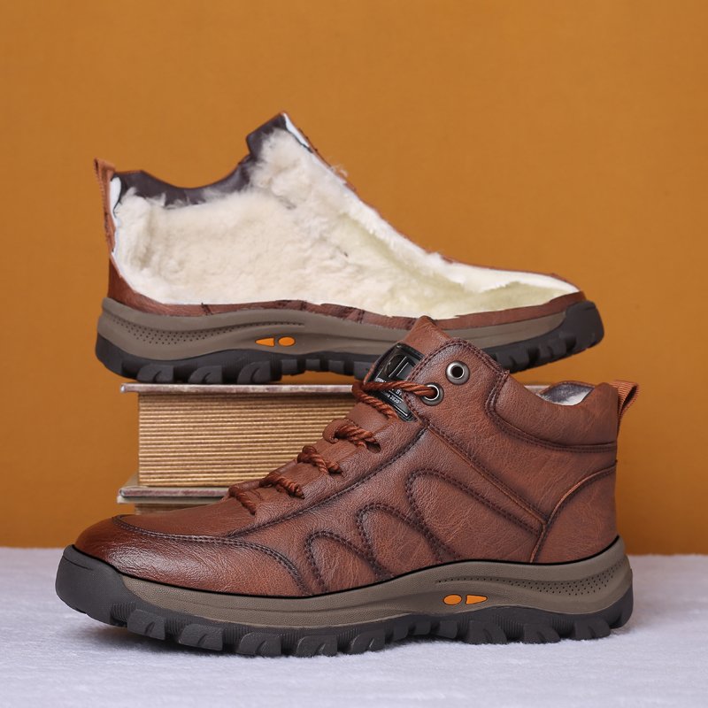 Custom Service Walking Ankle Trendy Genuine Shoes Mens Leather Boots For Men