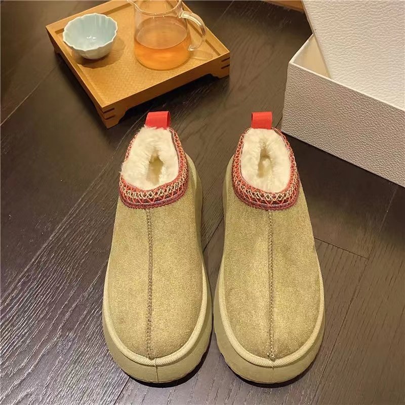 Classic Winter Women's Chelsea Ankle Flats Comfortable Suede Plush Warm Casual Boots Cotton Goth Fashion Snow Boots Platform