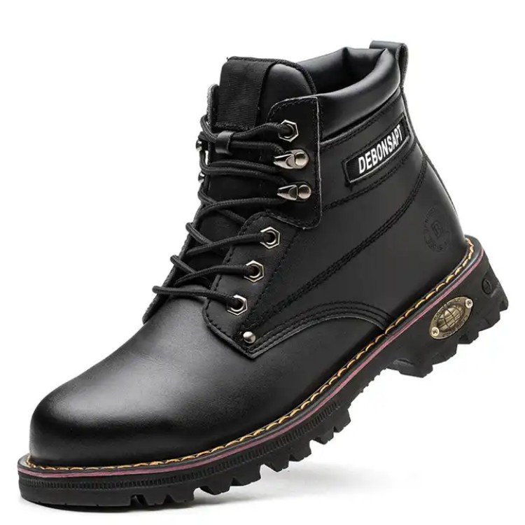 SAFENDER Steel Toe leather Work Boots Protective Men Safty Boots Safety Shoes Work