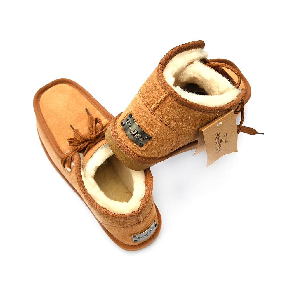 Genuine Sheepskin Warm Winter Short Classic Boots For man