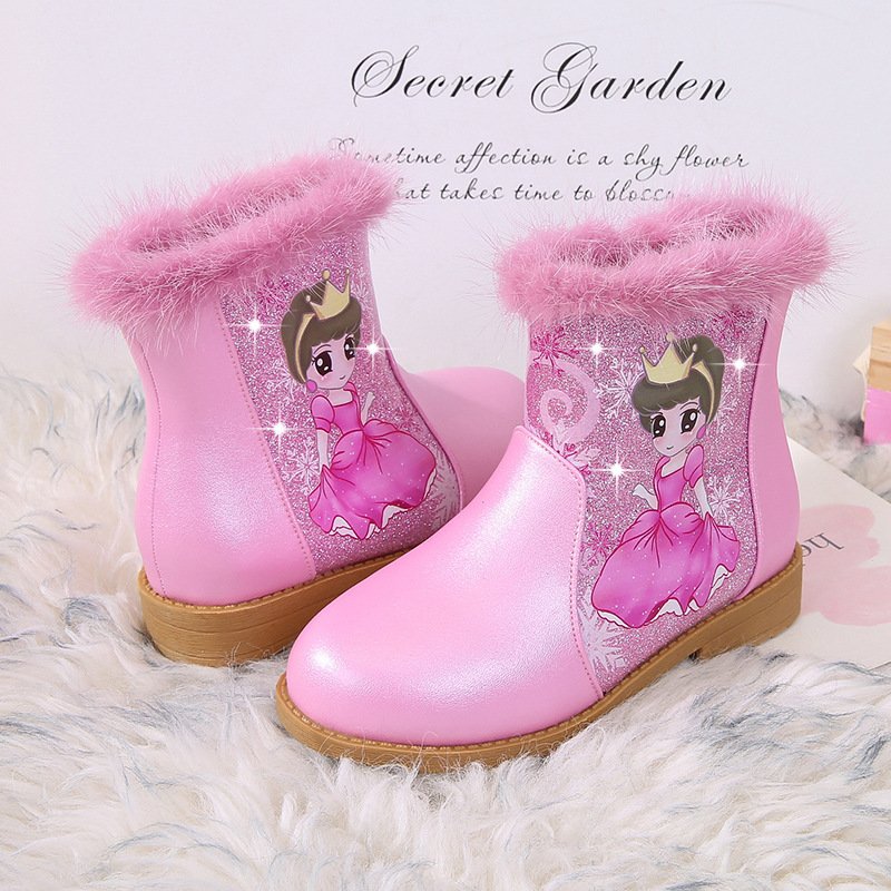 New Children Shoes Fashion Princess kids Short Boots New Winter Girls Frozen Boots Children's Ankle Boots For Girls Snow Shoes
