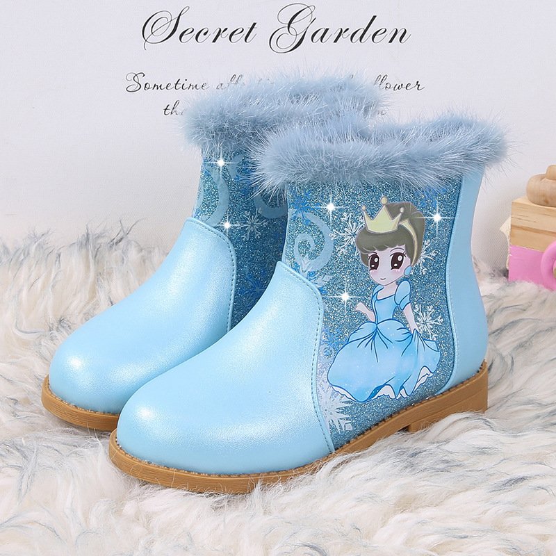 New Children Shoes Fashion Princess kids Short Boots New Winter Girls Frozen Boots Children's Ankle Boots For Girls Snow Shoes