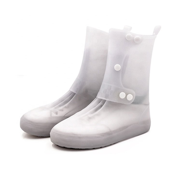Reusable Waterproof Rain Shoe Covers Boots Flat safety Overshoes Anti-Slip PVC plastic boot covers Outdoor running shoe covers