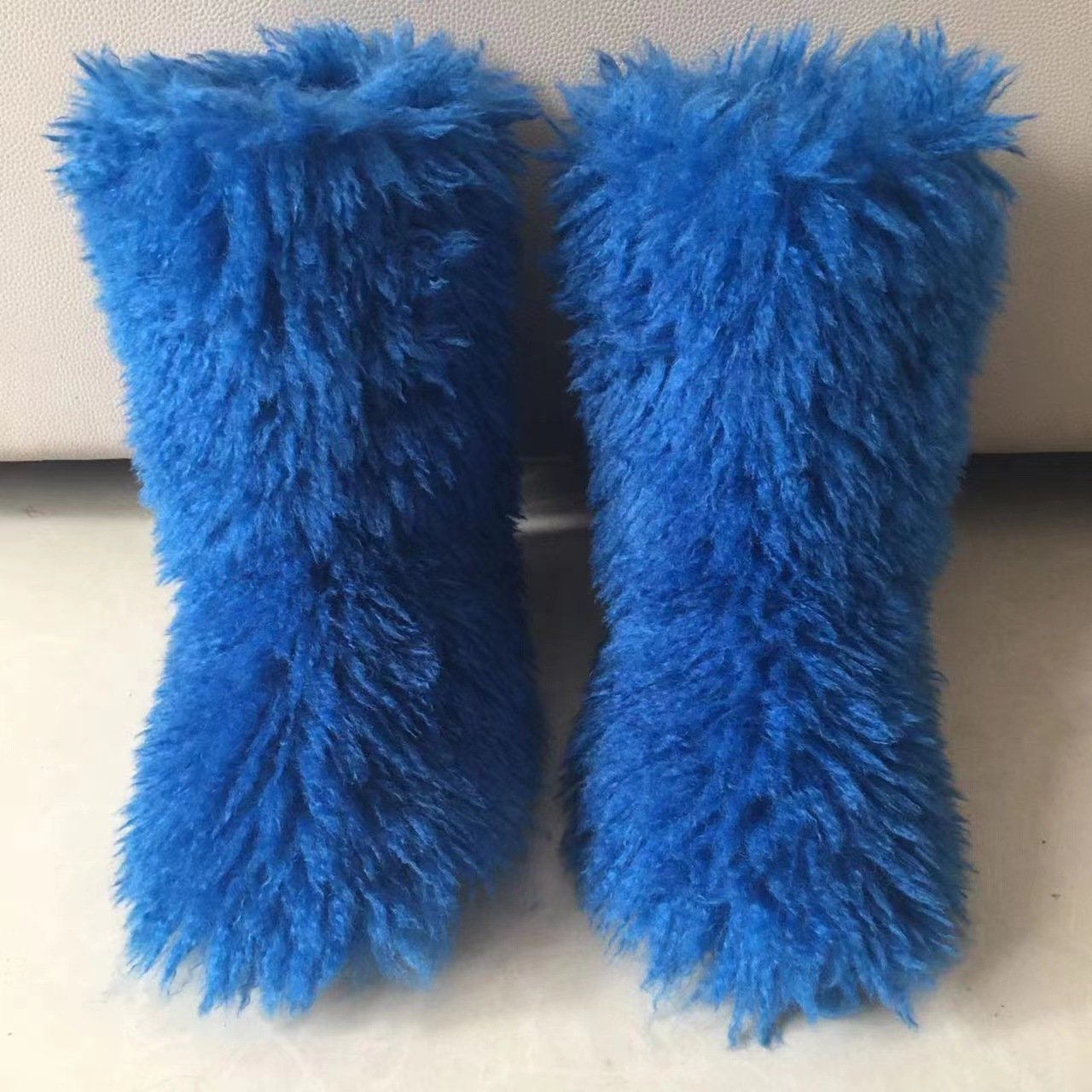 2024 New Fashion Warm Faux Fur Adults and Kids Snow Boots Mongolian Fur Mid-Boots Parent-child Winter Shoes
