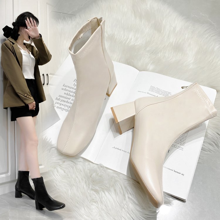 Fashionable Comfortable Lightweight Leather Women's Boots Soft Leather High Heel Women's Boots