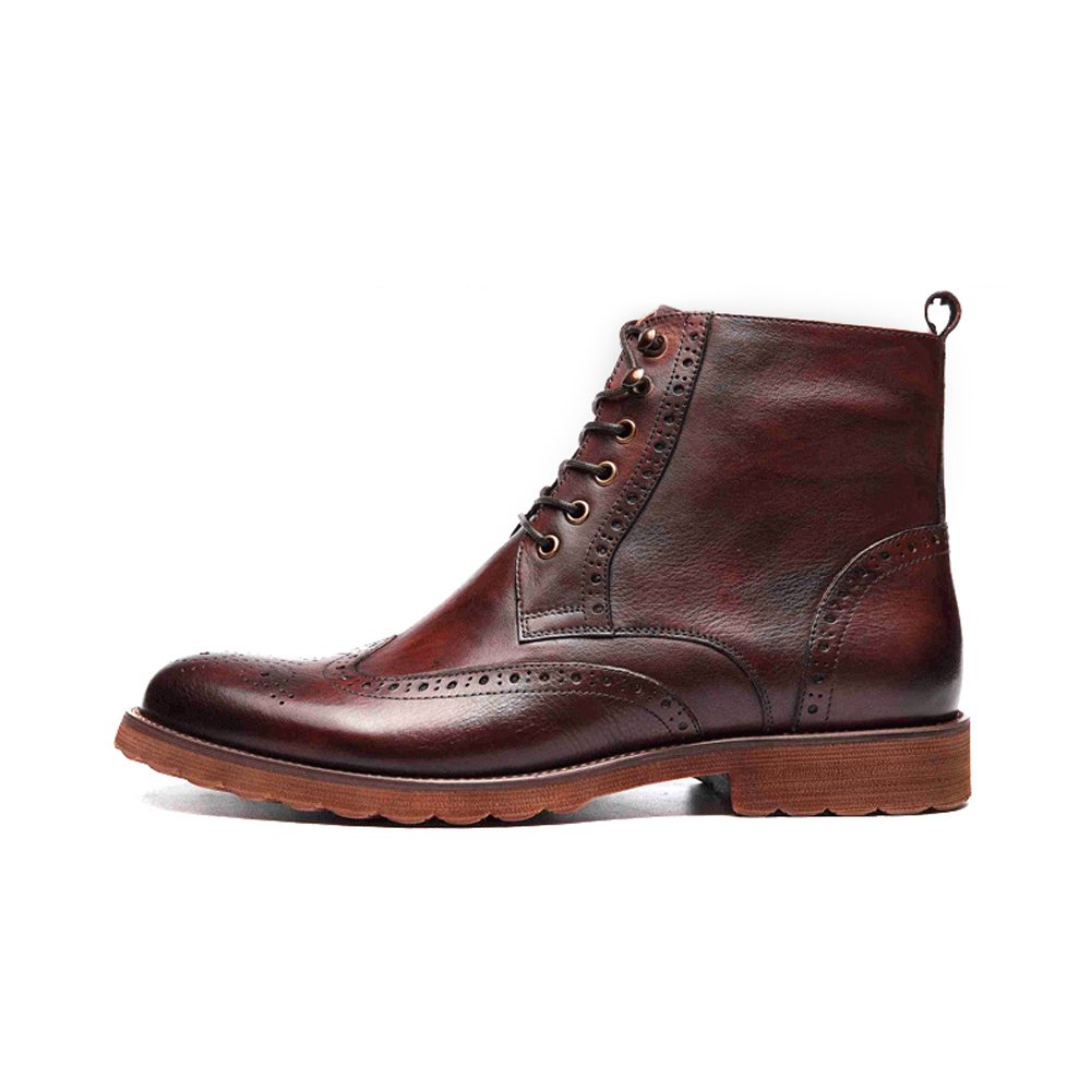 Factory Supply New Style Fashion Casual Handmade Men Genuine Leather Western Ankle Boots