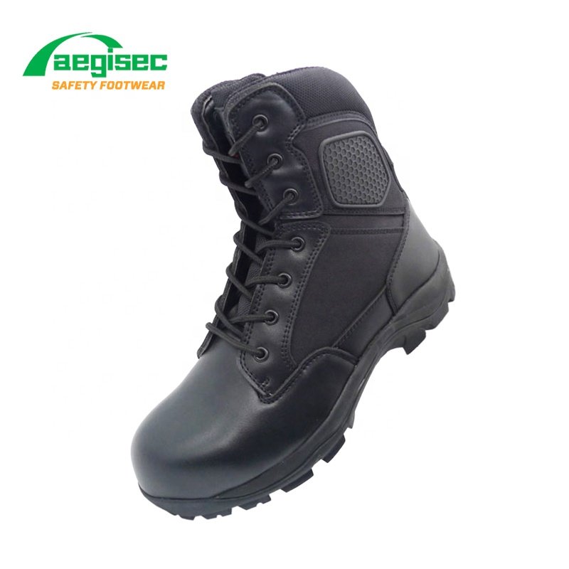 AEGISEC tactical desert boots cow leather lightweight slip oil resistant rubber sole security tactical boots for men