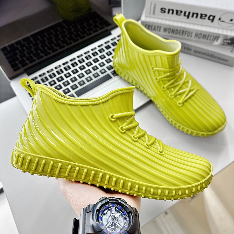 Anti-slip men's rain boots waterproof shoes new fashion short rain boots Korean style suit foot glue export cross-border