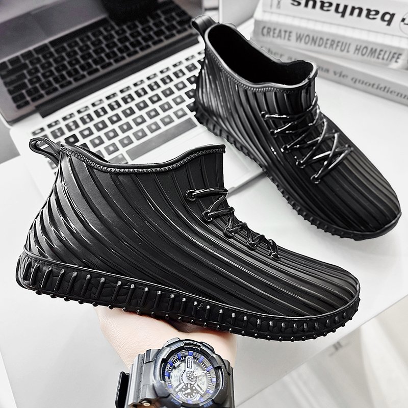 Anti-slip men's rain boots waterproof shoes new fashion short rain boots Korean style suit foot glue export cross-border