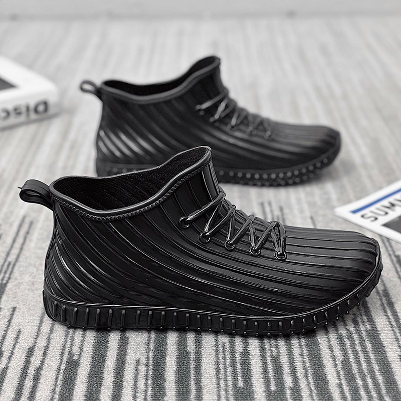Anti-slip men's rain boots waterproof shoes new fashion short rain boots Korean style suit foot glue export cross-border