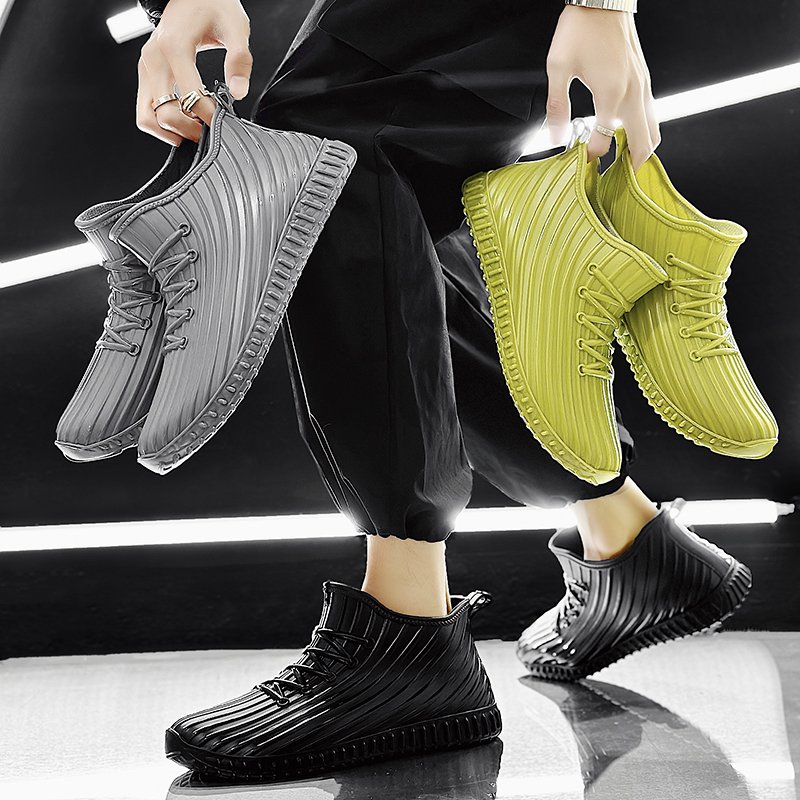 Anti-slip men's rain boots waterproof shoes new fashion short rain boots Korean style suit foot glue export cross-border