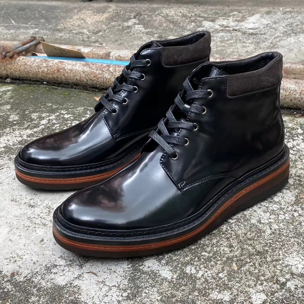 2024 New Leather Men'S Boots Leather Brand Winter Black Boots Men From China Wholesale