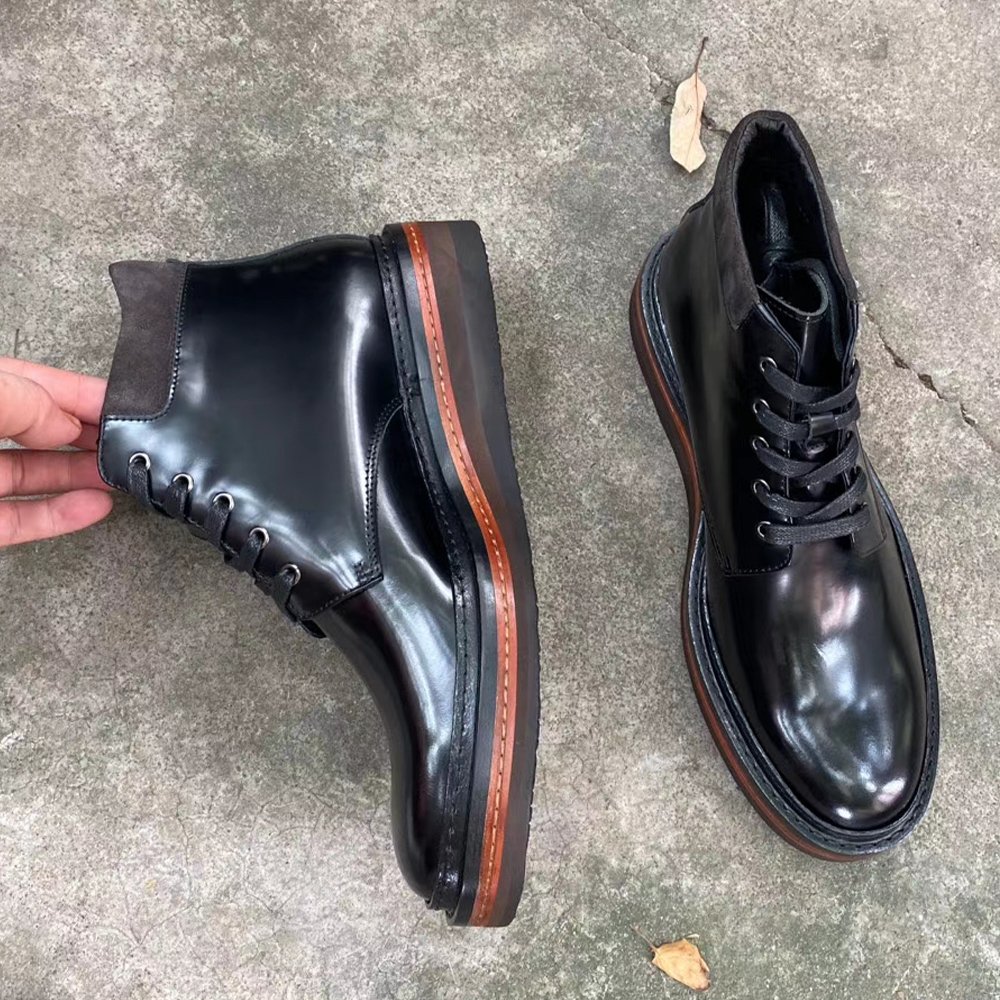 2024 New Leather Men'S Boots Leather Brand Winter Black Boots Men From China Wholesale