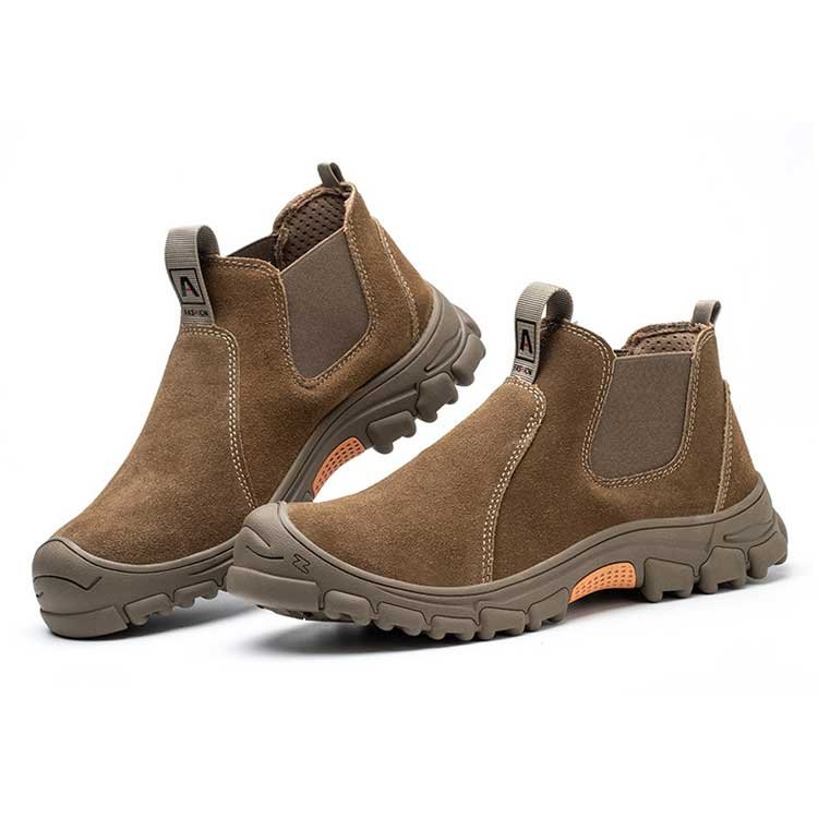 High quality anti smash steel toe safety welding boots mid cut anti puncture cowhide leather work boots
