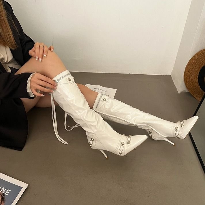 High Heels Knee-high Winter Leather Knee-high Boots For Women Shoes