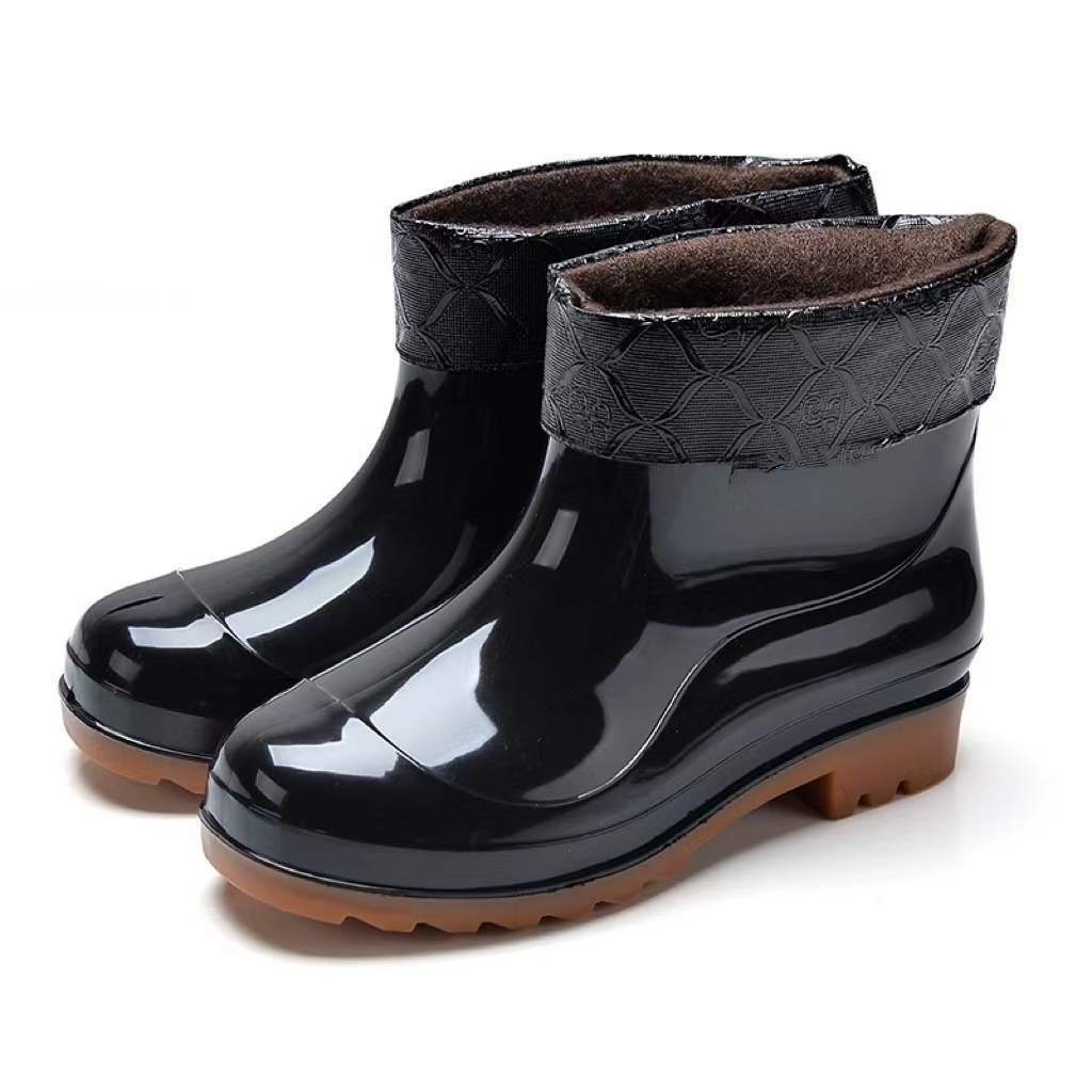 Cotton Rain Boots for Men Winter Fashion Rain Boots Portable Anti-slip Construction Site Rain Boots