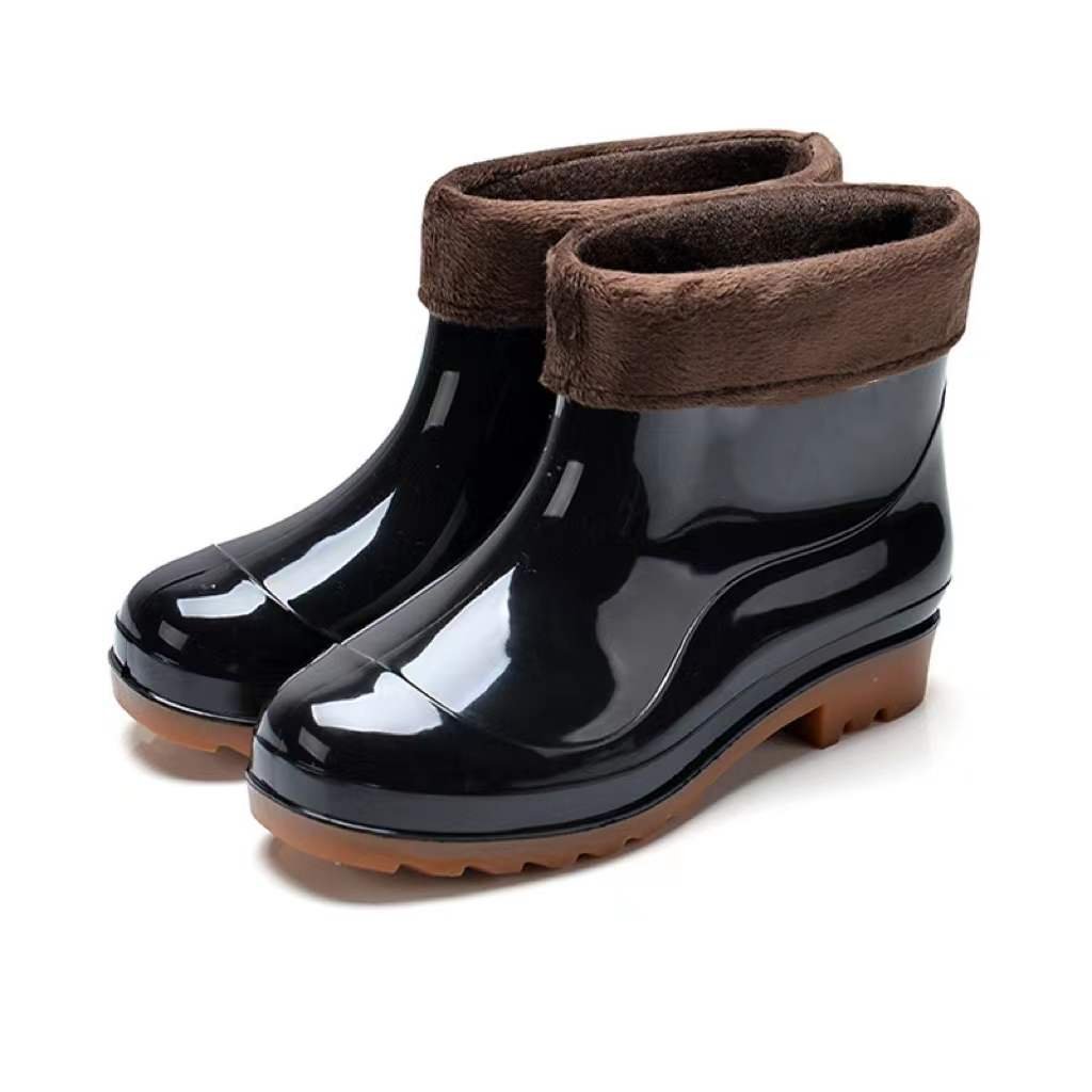 Cotton Rain Boots for Men Winter Fashion Rain Boots Portable Anti-slip Construction Site Rain Boots