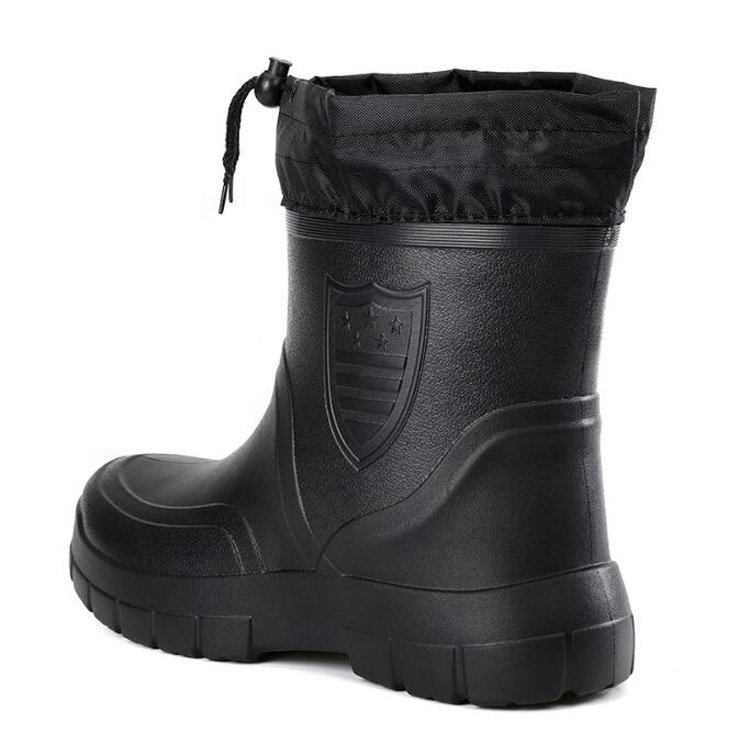 Waterproof anti slip oil acid resistant lightweight eva rain boots keep warm winter ankle eva boots for men