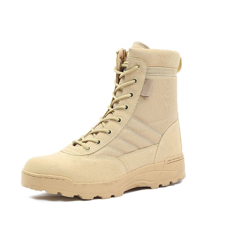 SONICE Men's Desert High Shoes Rubber Outdoor Hiking Light Weight Botas Training Combat Shoes Climbing Tactical Boots