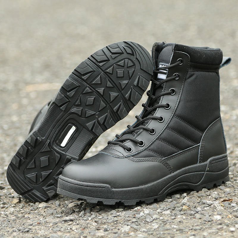SONICE Men's Desert High Shoes Rubber Outdoor Hiking Light Weight Botas Training Combat Shoes Climbing Tactical Boots